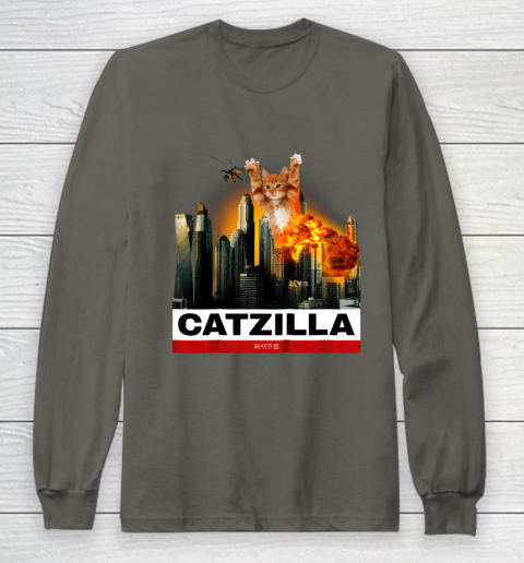 CATZILLA  Funny Kitty Tshirt for Cat lovers to Halloween Long Sleeve T-Shirt 5