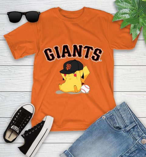 MLB Pikachu Baseball Sports San Francisco Giants Youth T-Shirt 7