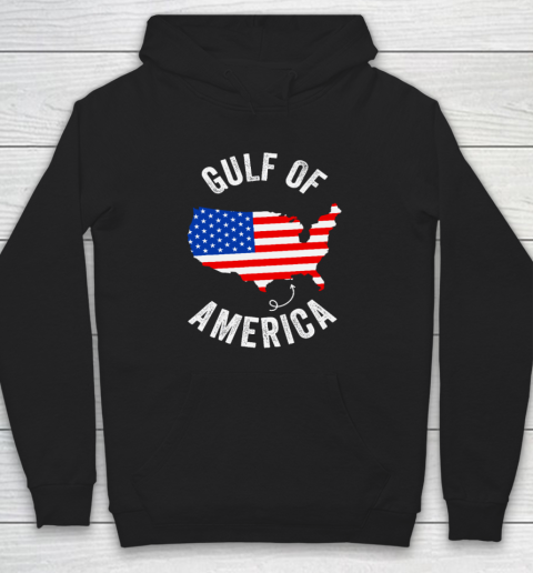 Gulf of USA America Funny Gulf of Mexico USA Flag Map July 4th Hoodie