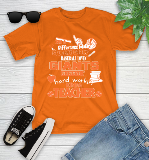 San Francisco Giants MLB I'm A Difference Making Student Caring Baseball Loving Kinda Teacher Youth T-Shirt 9
