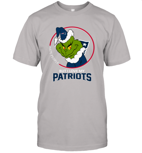 I Hate People But I Love My New England Patriots Grinch NFL Unisex Jersey Tee