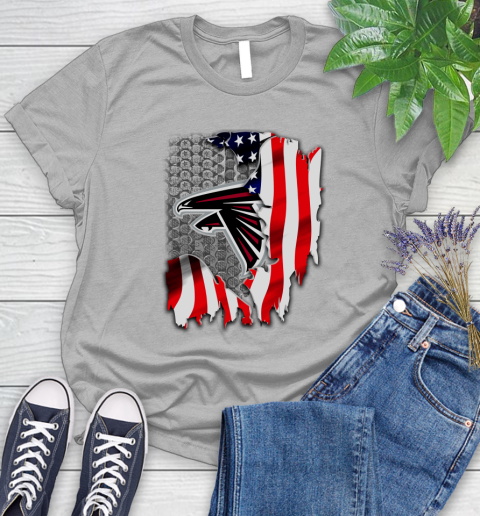 Atlanta Falcons NFL Football American Flag Women's T-Shirt 5