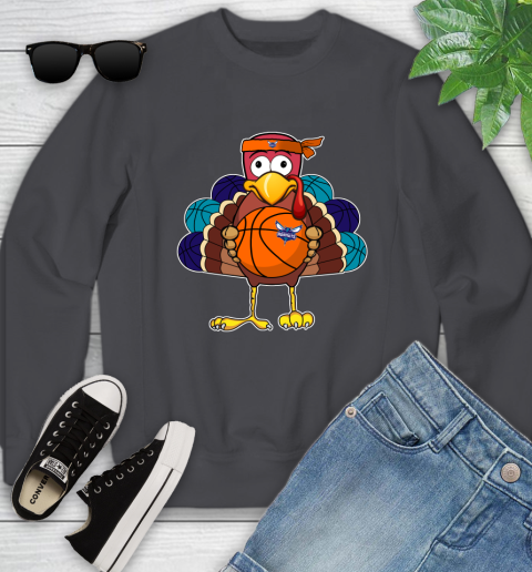 Charlotte Hornets Turkey thanksgiving day Youth Sweatshirt 6