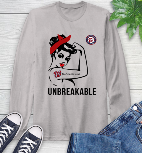 WASHINGTON NATIONALS MLB Toronto Blue Jays Girl Unbreakable Baseball Sports Long Sleeve T-Shirt 11