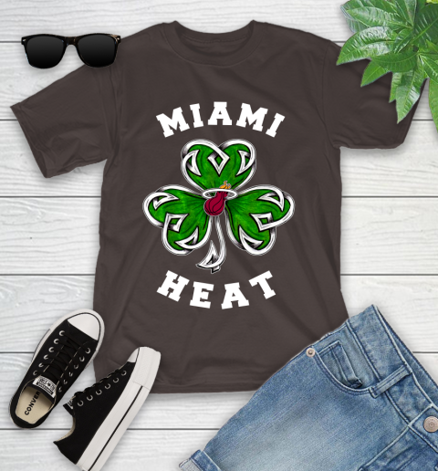 NBA Miami Heat Three Leaf Clover St Patrick's Day Basketball Sports Youth T-Shirt 7
