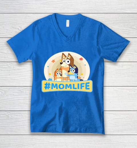 Bluey Mom Family For Life V-Neck T-Shirt 5