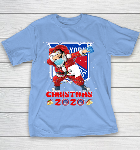 New York Rangers Funny Santa Claus Dabbing Christmas 2020 NHL Youth T-Shirt 8