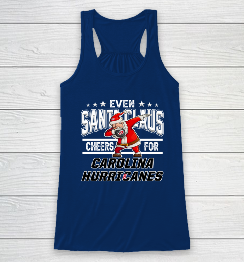 Carolina Hurricanes Even Santa Claus Cheers For Christmas NHL Racerback Tank 6
