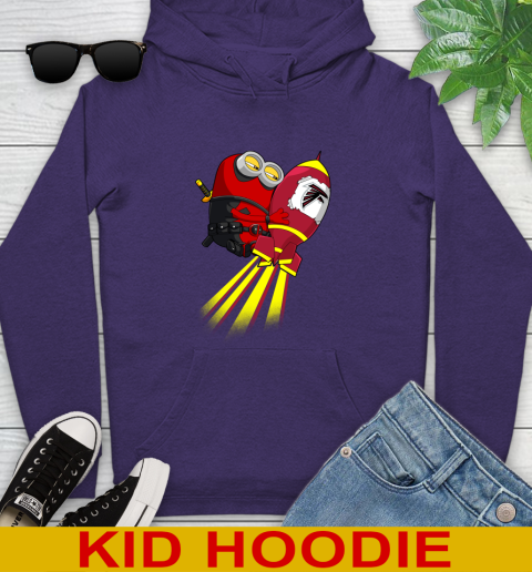 NFL Football Atlanta Falcons Deadpool Minion Marvel Shirt Youth Hoodie 5
