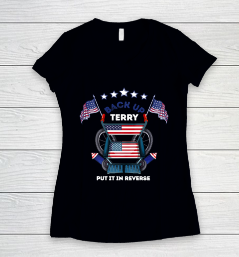 Back It Up Terry Fireworks Funny Put It In Reverse Women's V-Neck T-Shirt