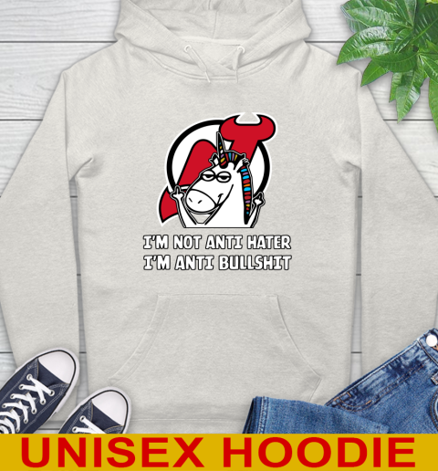 New Jersey Devils NHL Hockey Unicorn I'm Not Anti Hater I'm Anti Bullshit Hoodie 12