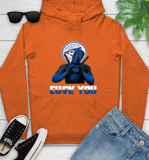 MLB Toronto Blue Jays Deadpool Love You Fuck You Baseball Sports Youth Hoodie 4