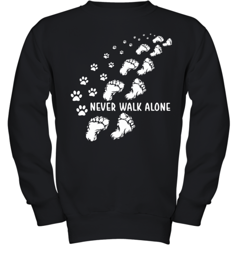 Never Walk Alone Cat Paw And Foot Youth Sweatshirt