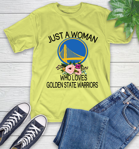 NBA Just A Woman Who Loves Golden State Warriors Basketball Sports T-Shirt 8