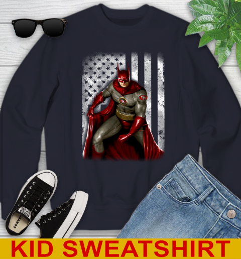 San Francisco 49ers NFL Football Batman DC American Flag Shirt Youth Sweatshirt 2