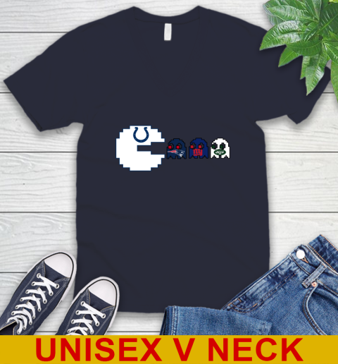 Indianapolis Colts NFL Football Pac Man Champion V-Neck T-Shirt 3