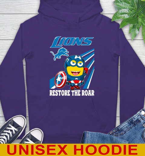 NFL Football Detroit Lions Captain America Marvel Avengers Minion Shirt Hoodie 5