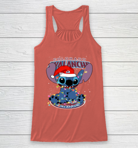 Colorado Avalanche NHL Hockey noel stitch Christmas Racerback Tank 2