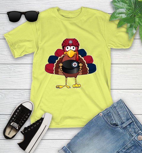 Winnipeg Jets Turkey Thanksgiving Day Youth T-Shirt 8