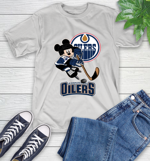 NHL Edmonton Oilers Mickey Mouse Disney Hockey T Shirt T-Shirt