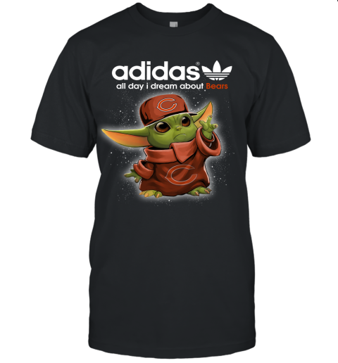 Baby Yoda Adidas All Day I Dream About Chicago Bears Unisex Jersey Tee