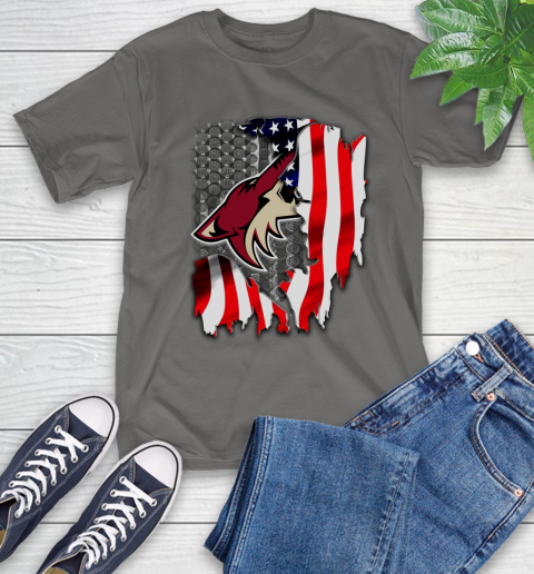Arizona Coyotes NHL Hockey American Flag T-Shirt - Image 11