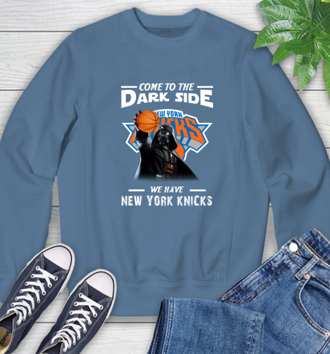 NBA Come To The Dark Side We Have New York Knicks Star Wars Darth Vader Basketball Sweatshirt 8