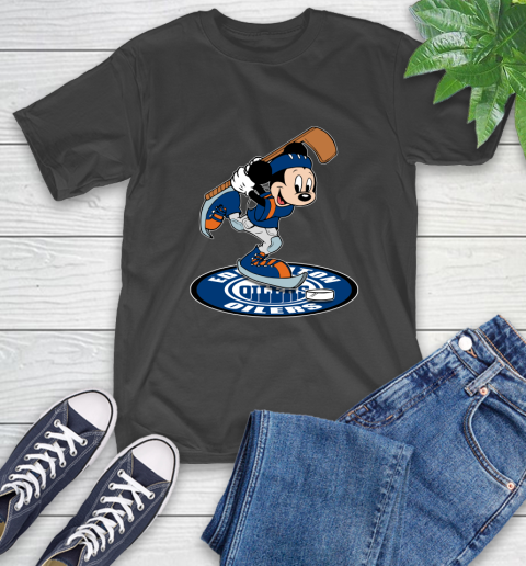 NHL Hockey Edmonton Oilers Cheerful Mickey Disney Shirt T-Shirt