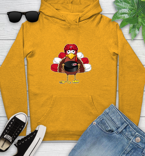 Carolina Hurricanes Turkey Thanksgiving Day Youth Hoodie 3