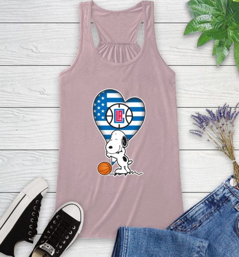 LA Clippers NBA Basketball The Peanuts Movie Adorable Snoopy Racerback Tank 11