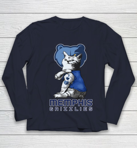 NBA Basketball My Cat Loves Memphis Grizzlies Youth Long Sleeve 2