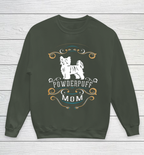 Dog Mom Shirt Powderpuff Mom Chinese Crested Dog Youth Sweatshirt 8