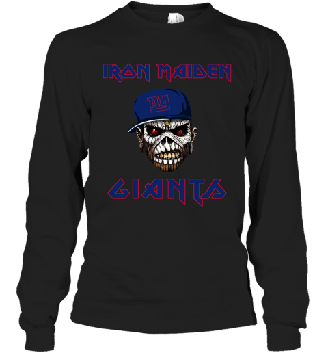 NFL New York Giants Iron Maiden Rock Band Music Football Sports toD4z7oEZ1D long sleeve tee 14 95 151514 front black