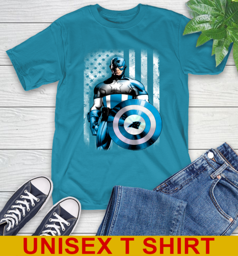 Carolina Panthers NFL Football Captain America Marvel Avengers American Flag Shirt T-Shirt 9