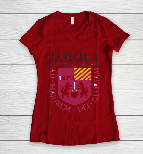 Loyola University Chicago 1870 Women's V-Neck T-Shirt 6
