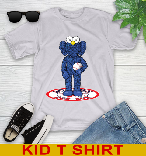 MLB Baseball Boston Red Sox Kaws Bff Blue Figure Shirt Youth T-Shirt 5