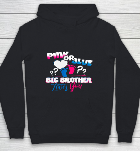 Pink or Blue Big Brother loves you Gender Reveal Gift Youth Hoodie