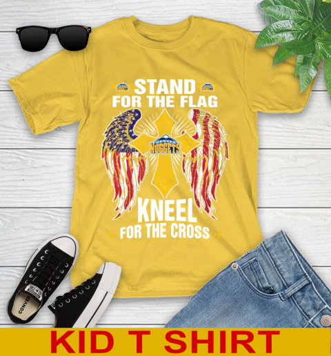 NBA Basketball Denver Nuggets Stand For Flag Kneel For The Cross Shirt Youth T-Shirt - Image 10