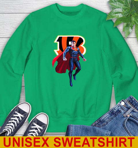 NFL Superman DC Sports Football Cincinnati Bengals Sweatshirt 6