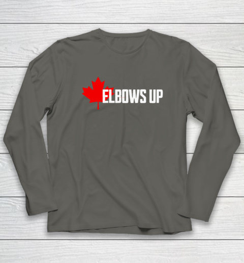 Elbows Up Canada True North Strong and Free Proud Canadian Long Sleeve T-Shirt - Image 5