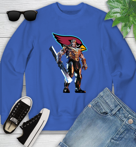 NFL Thanos Gauntlet Avengers Endgame Football Arizona Cardinals Youth Sweatshirt 8