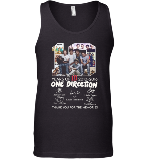 10 Years Of 1D 2010 2016 One Direction Thank You For The Memories Signatures Tank Top