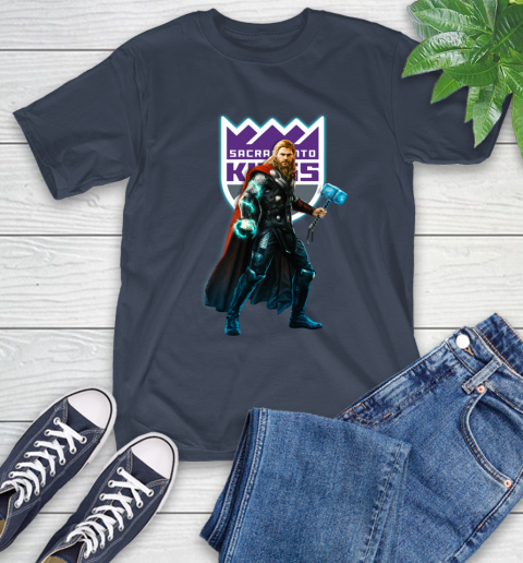 NBA Thor Avengers Endgame Basketball Sacramento Kings T-Shirt 4
