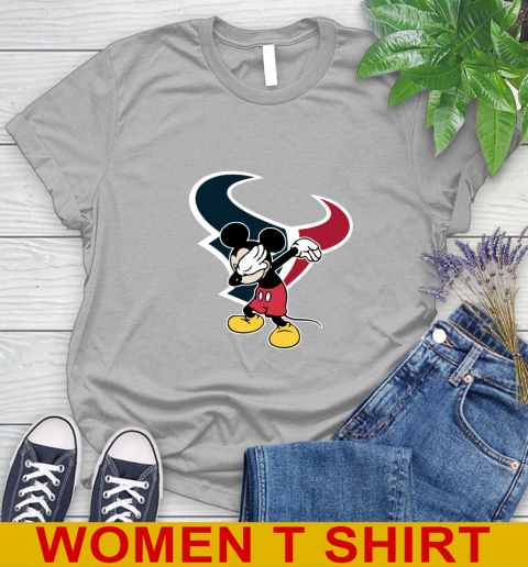 Houston Texans NFL Football Dabbing Mickey Disney Sports Women's T-Shirt 5