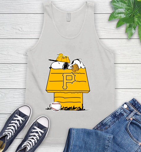 MLB Pittsburgh Pirates Snoopy Woodstock The Peanuts Movie Baseball T Shirt Tank Top