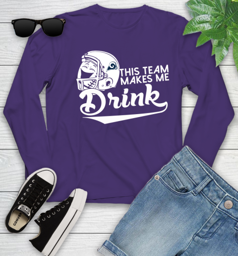 Los Angeles Rams NFL Football This Team Makes Me Drink Adoring Fan Youth Long Sleeve 4
