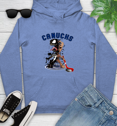 NHL Vancouver Canucks Hockey Venom Groot Guardians Of The Galaxy Youth Hoodie 12