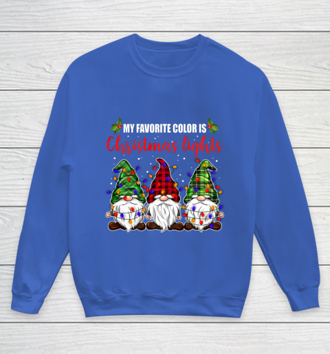 My Favorite Color Is Christmas Light Gnome Merry Christmas Youth Sweatshirt 6