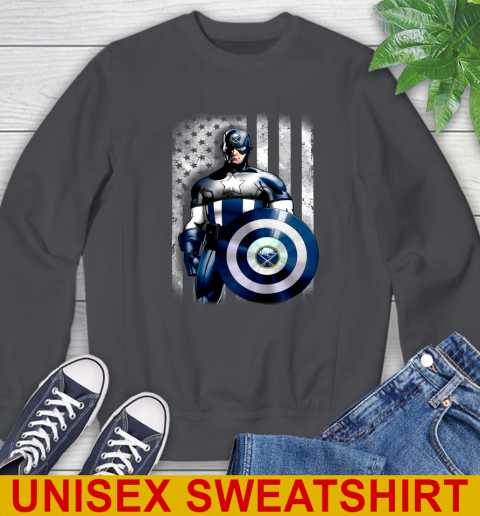 Buffalo Sabres NHL Hockey Captain America Marvel Avengers American Flag Shirt Sweatshirt 7