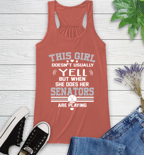 Ottawa Senators NHL Hockey I Yell When My Team Is Playing Racerback Tank 3